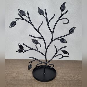 Black Metal Jewelry Tree Stand